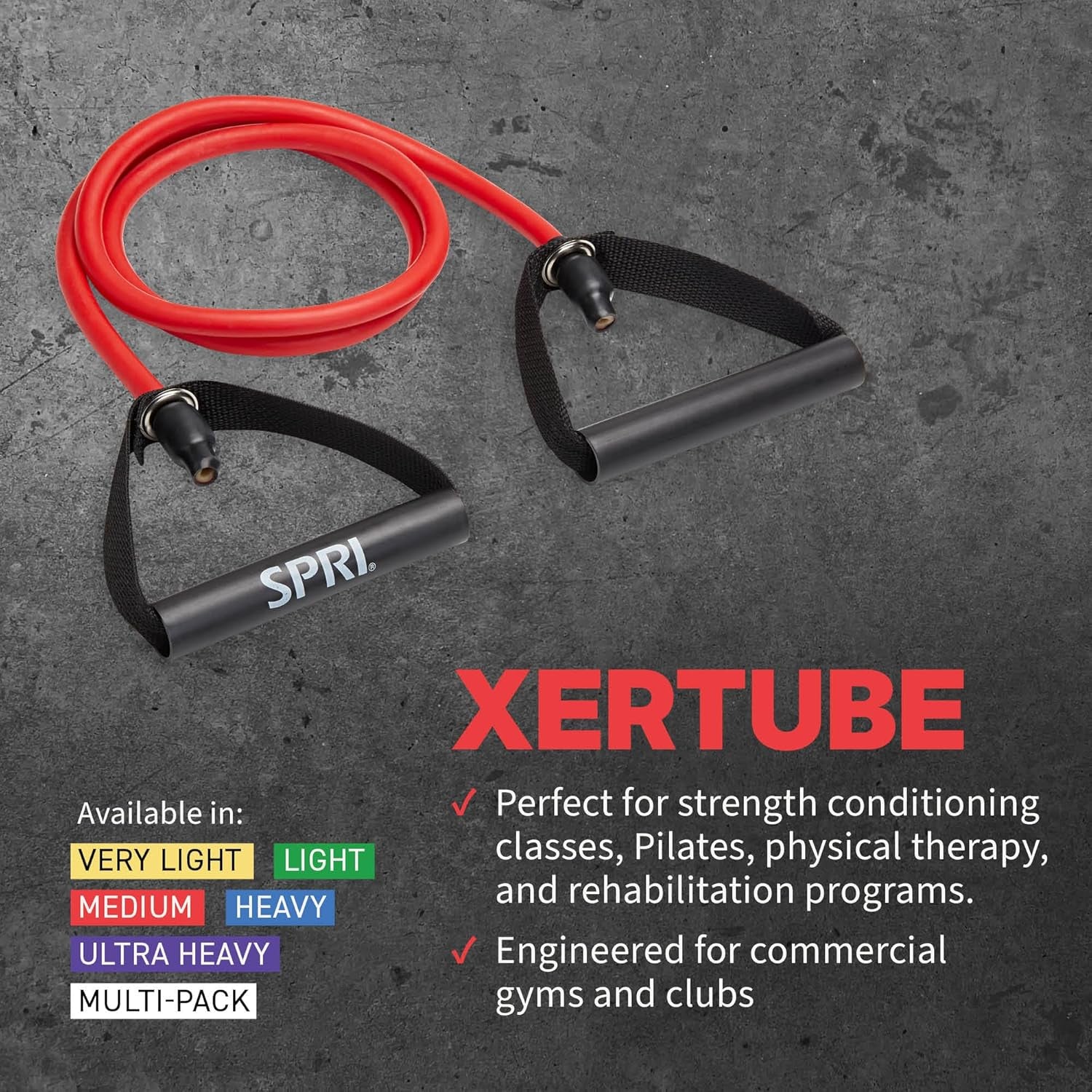 Xertube Resistance Bands with Handles – All Exercise Cords Sold Separately with Home Gym Fitness Door Anchor Attachment Option