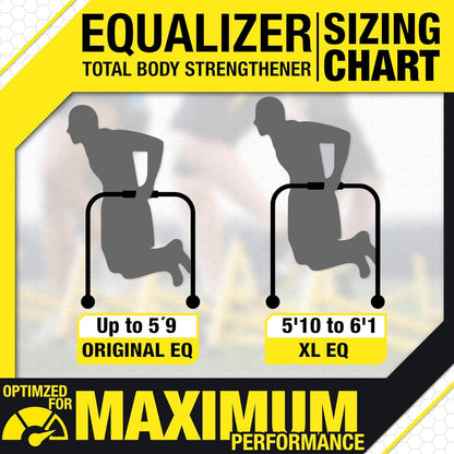 Fitness Dip Bar Stand - Original Equalizer Total Body Strengthener Pull up Bar Home Gym Exercise Equipment Dipping Station - Hip Resistance Band, Workout Guide and Online Group - Yellow